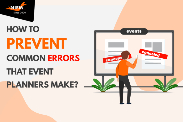 An event organizer scrutinizes a digital calendar with canceled events, highlighting the importance of strategies to avoid typical planning mistakes.