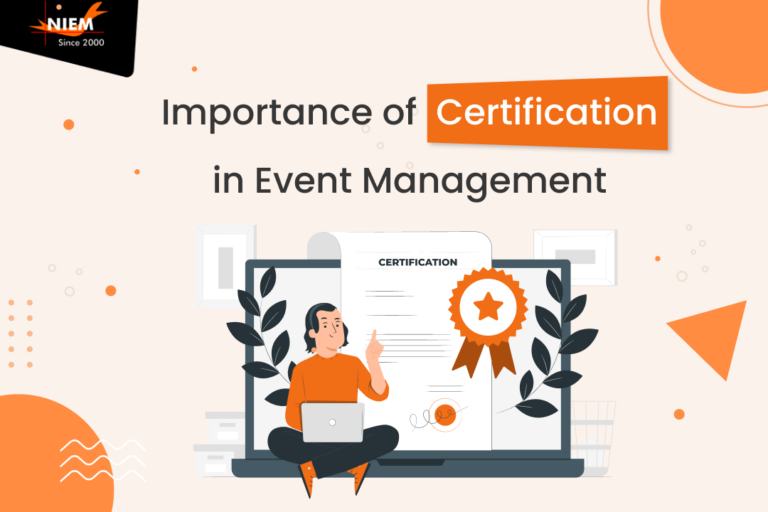 Professional certification for event management highlighted on a digital presentation