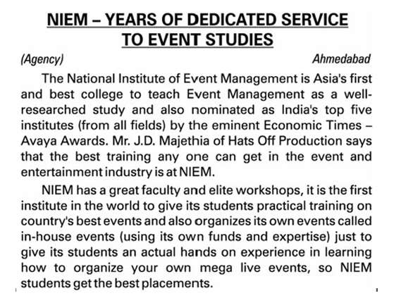 NIEM - Years of dedicated service to event studies